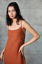 Cinnamon Linen Slip Dress view 5