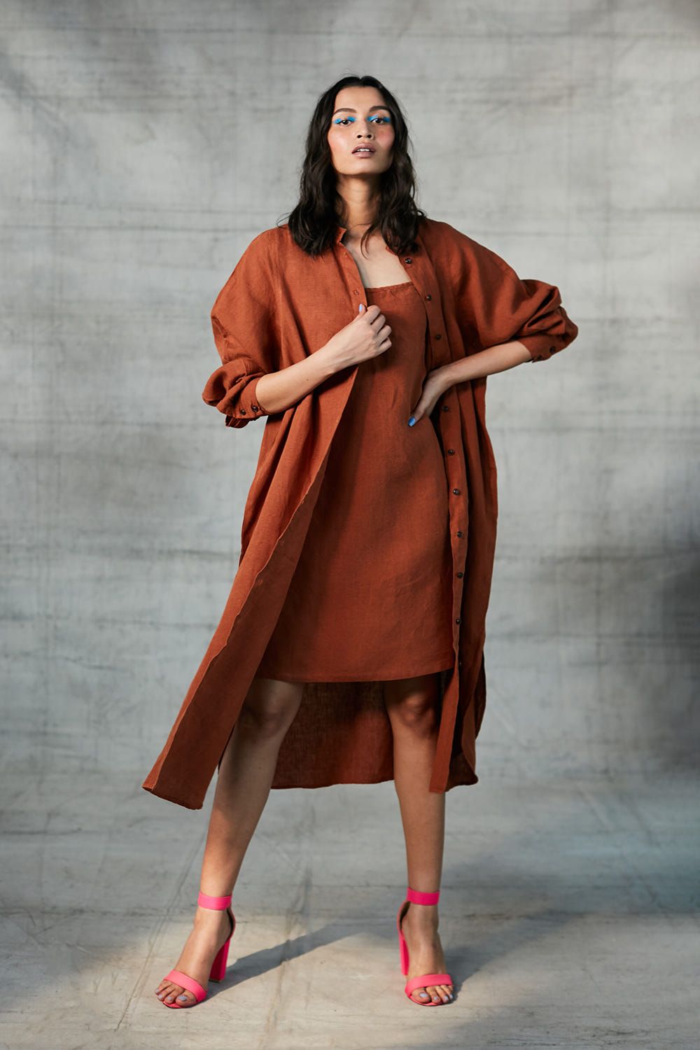 Cinnamon Linen Slip Dress - image 6