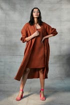 Cinnamon Linen Slip Dress view 6