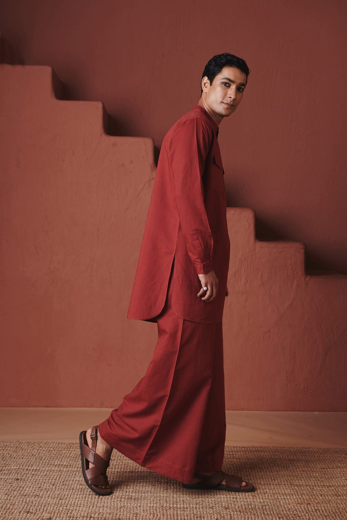 Brick Co-Linen Men's Saif Kurta Set - image 2