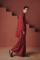 Brick Co-Linen Men's Saif Kurta Set view 2