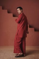 Brick Co-Linen Men's Saif Kurta Set view 7