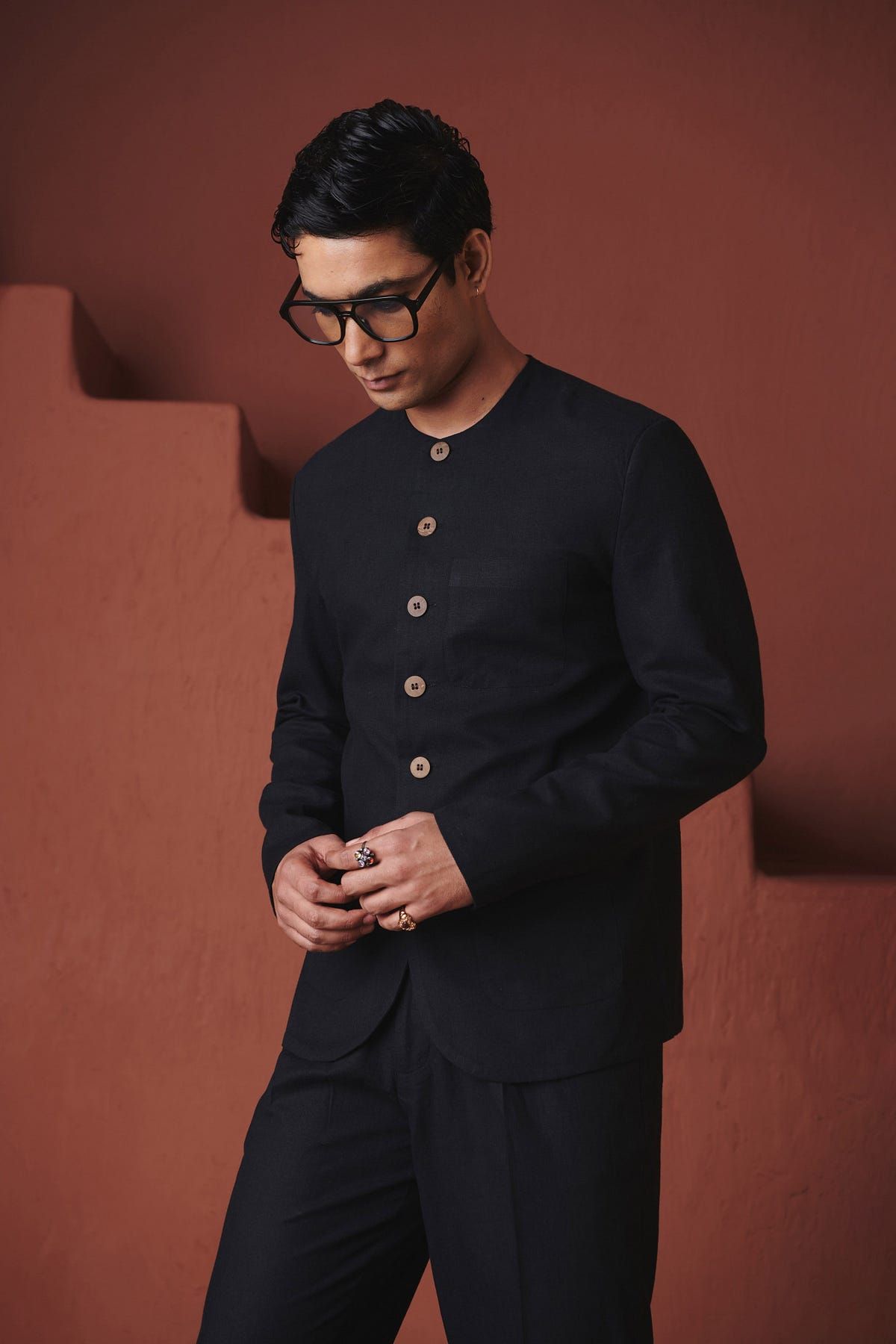 Kohl Co-Linen Men's Round Neck Jacket - image 3
