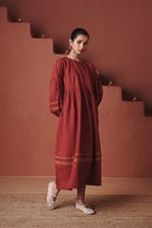 Brick Co-Linen Sack Dress view 1