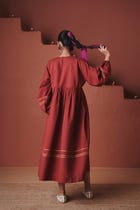 Brick Co-Linen Sack Dress view 4