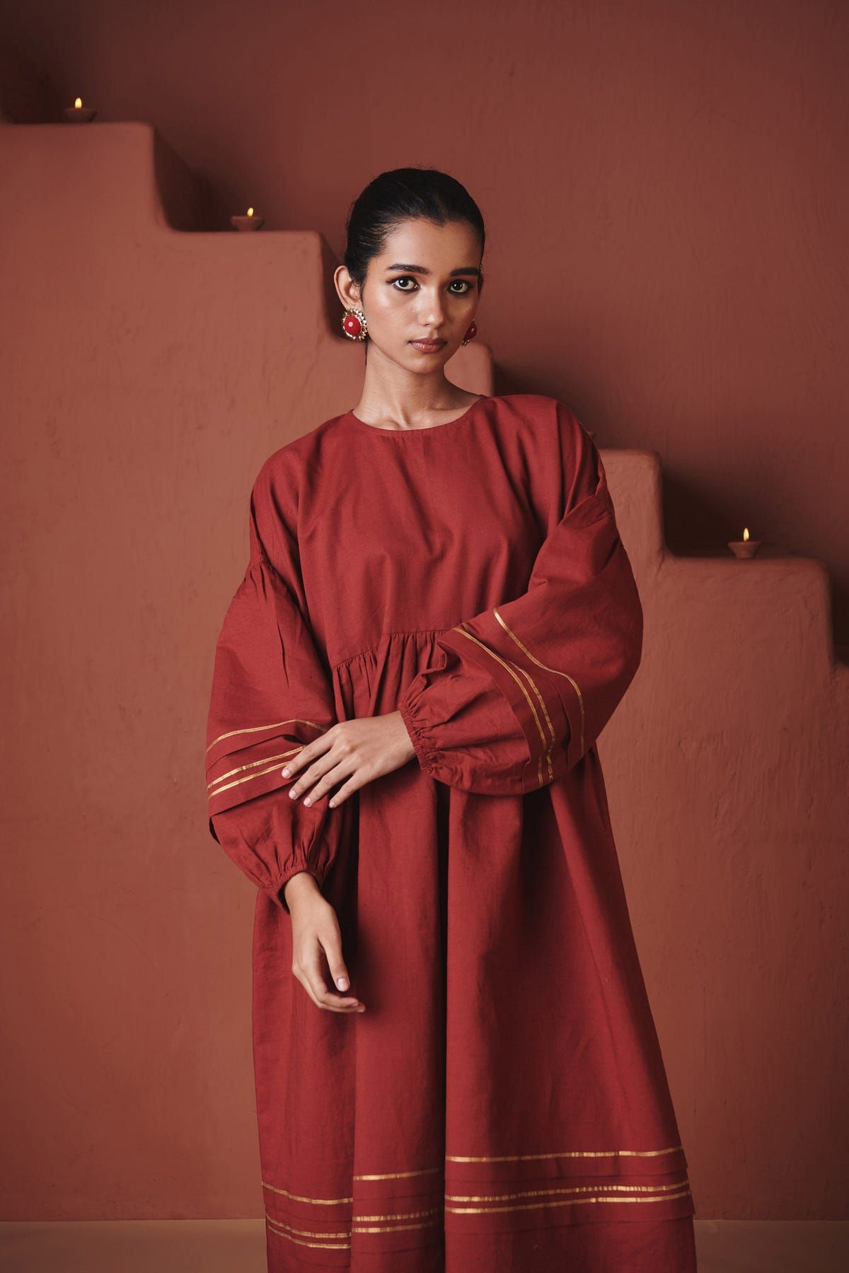 Brick Co-Linen Sack Dress - image 6