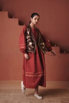 Brick Co-Linen Sack Dress view 7
