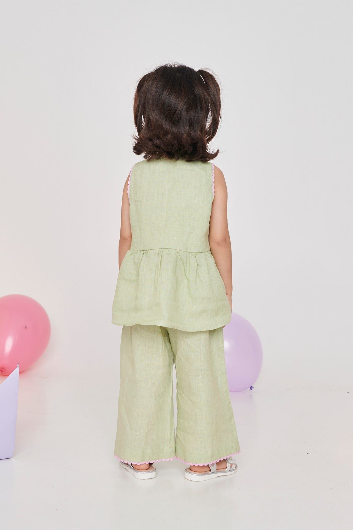 Pista Linen Girls Lace Peplum Set - Sale - image 3