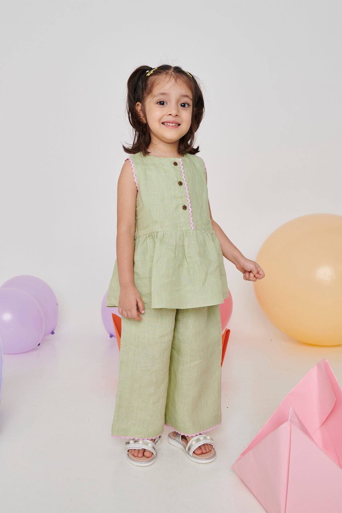 Pista Linen Girls Lace Peplum Set - Sale - image 4