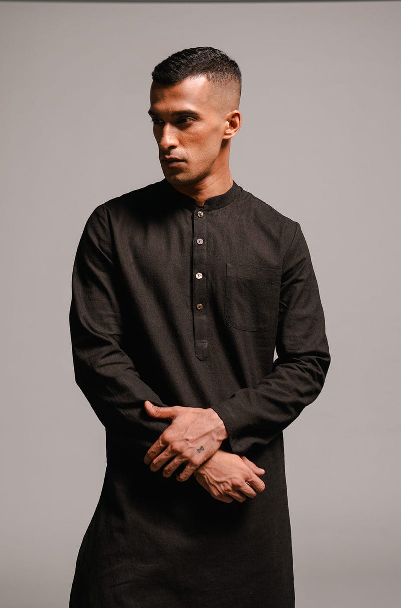 Carbon Co-Linen Men's Classic Kurta - Sale