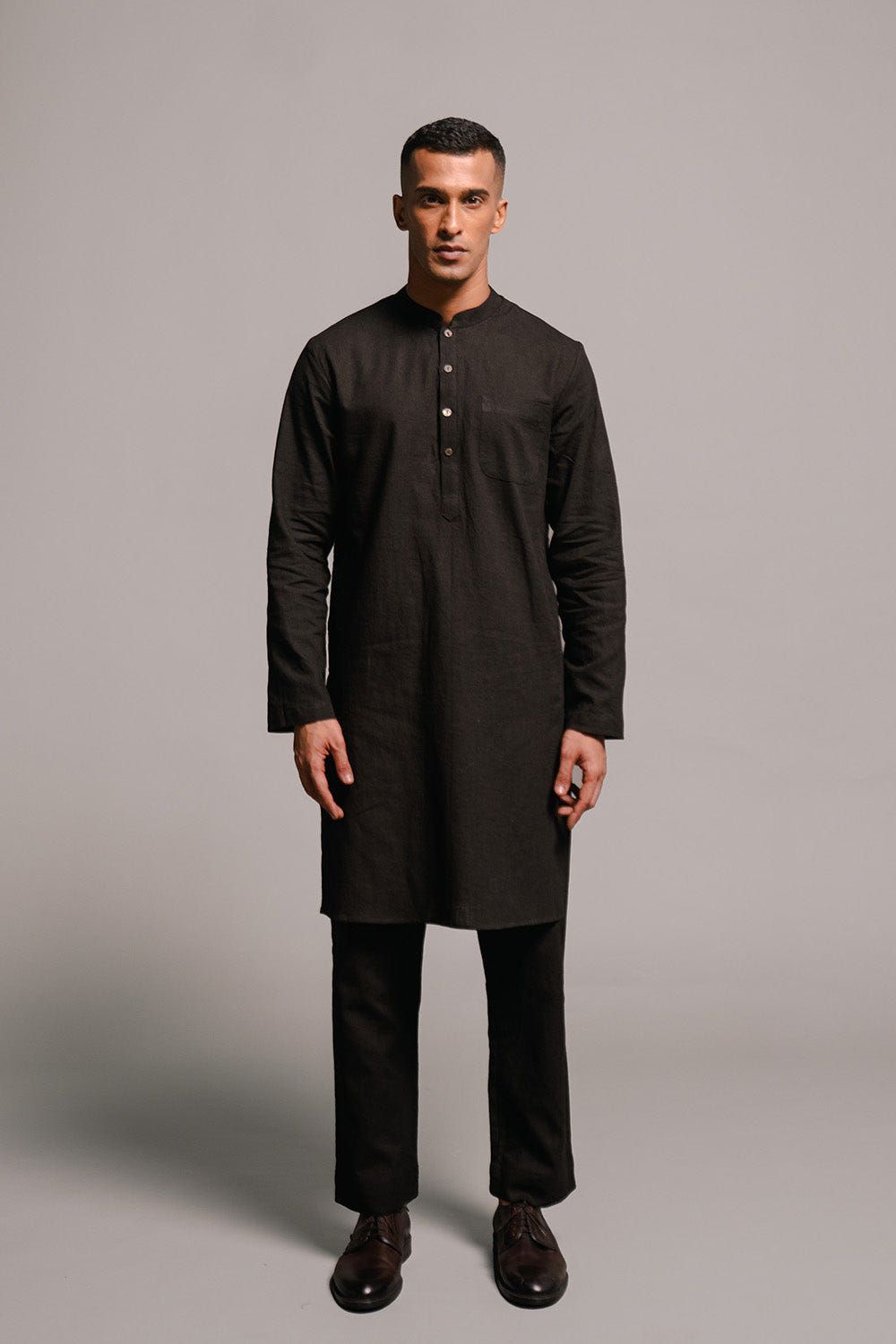 Carbon Co-Linen Men's Classic Kurta - Sale - image 2