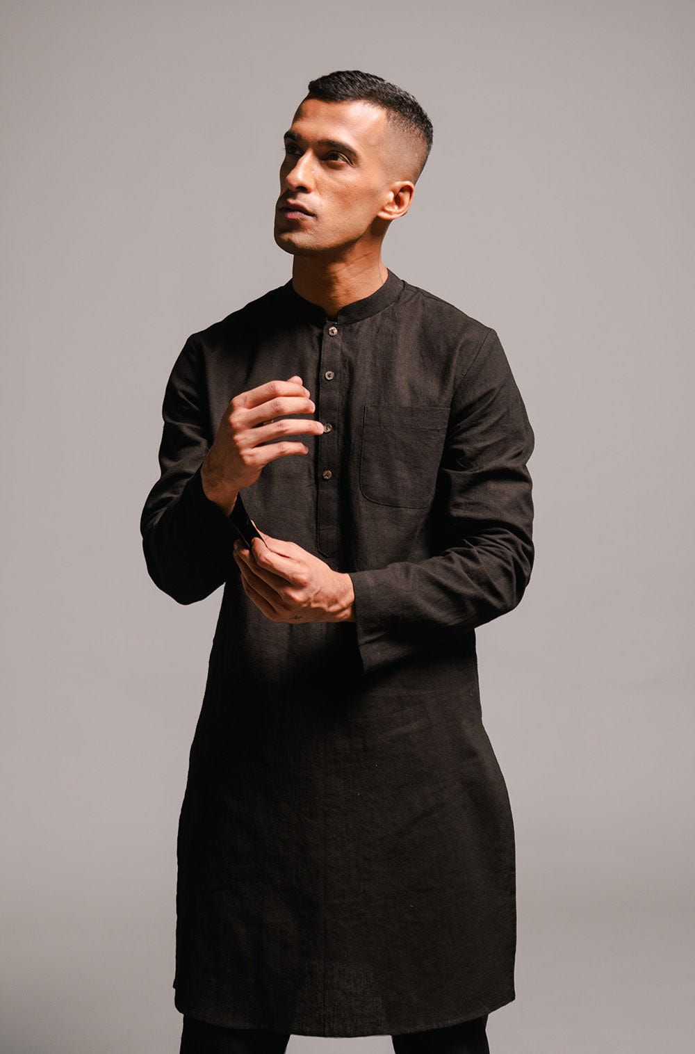 Carbon Co-Linen Men's Classic Kurta - Sale - image 4