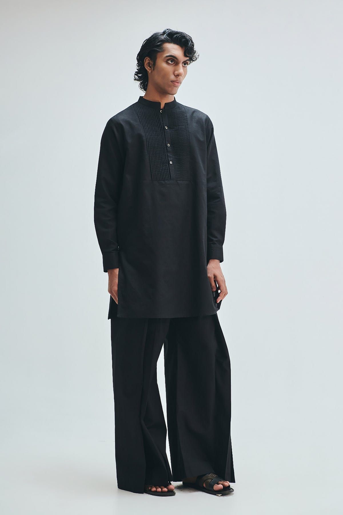 Kohl Co-Linen Men's Pleated Yoke Kurta - image 1