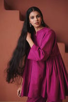 Orchid Co-Linen Gathered Shirt Set - Sale view 4
