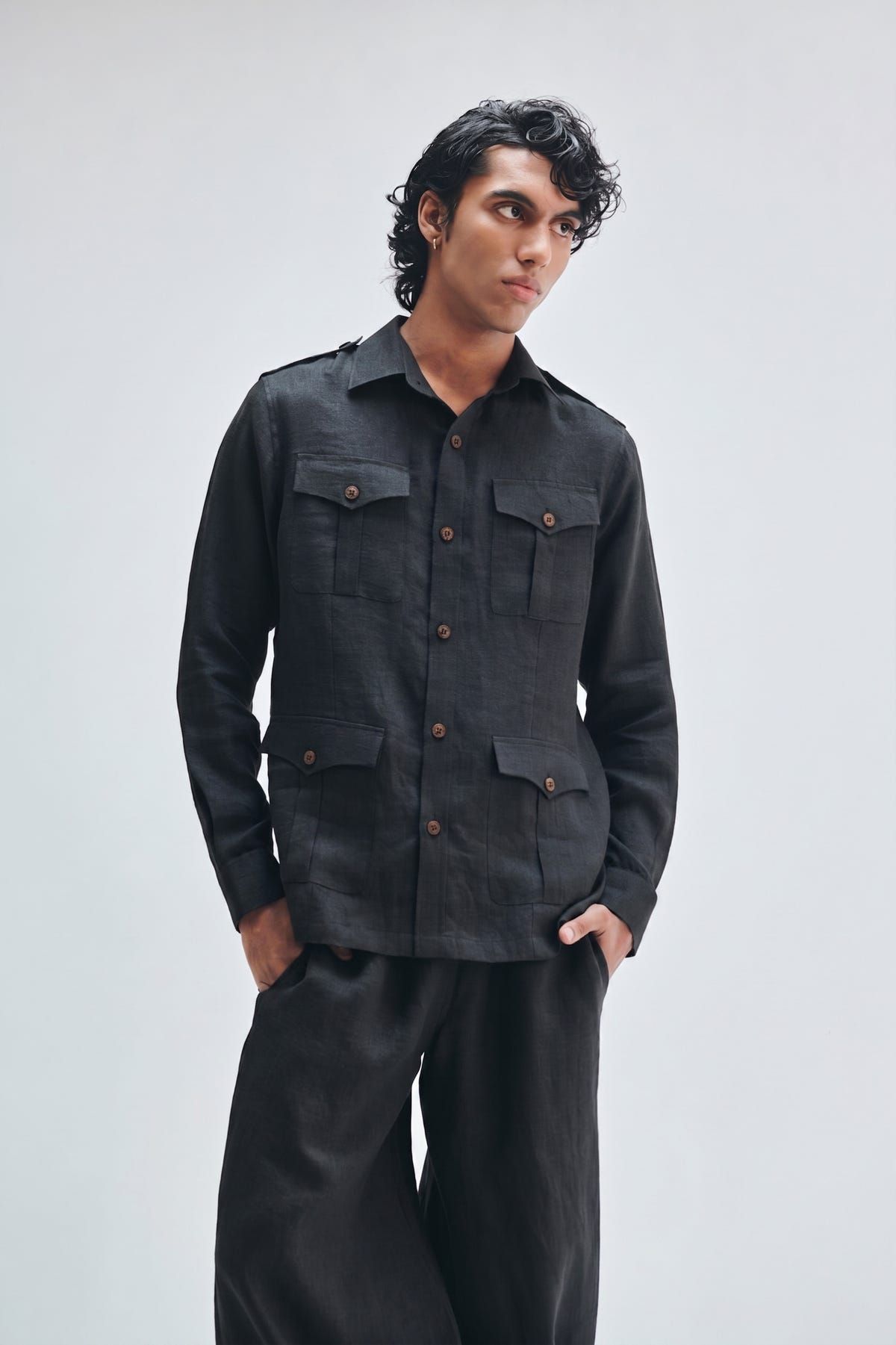 Kohl Co-Linen Men's Safari Overshirt Set - image 3