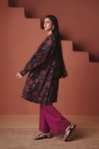Coffee Chintz Co-Linen Front Pleated Kurta Set - Sale view 3