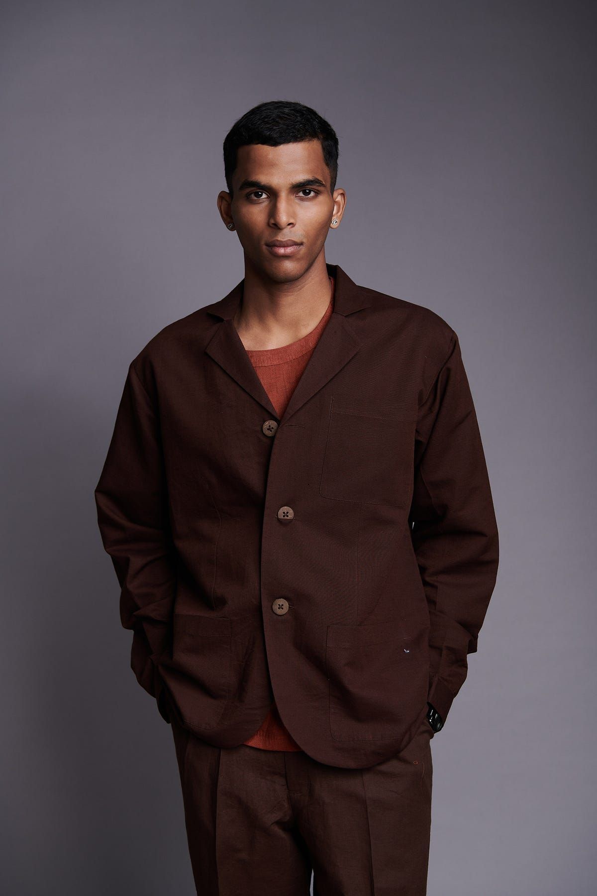 Coffee Co-Linen Men's Relaxed Blazer - image 8