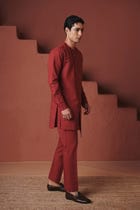 Brick Co-Linen Men's Side Open Kurta Set - Sale view 7
