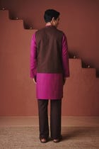 Coffee Co-Linen Men's Nehru Jacket view 5