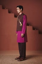 Coffee Co-Linen Men's Nehru Jacket view 7