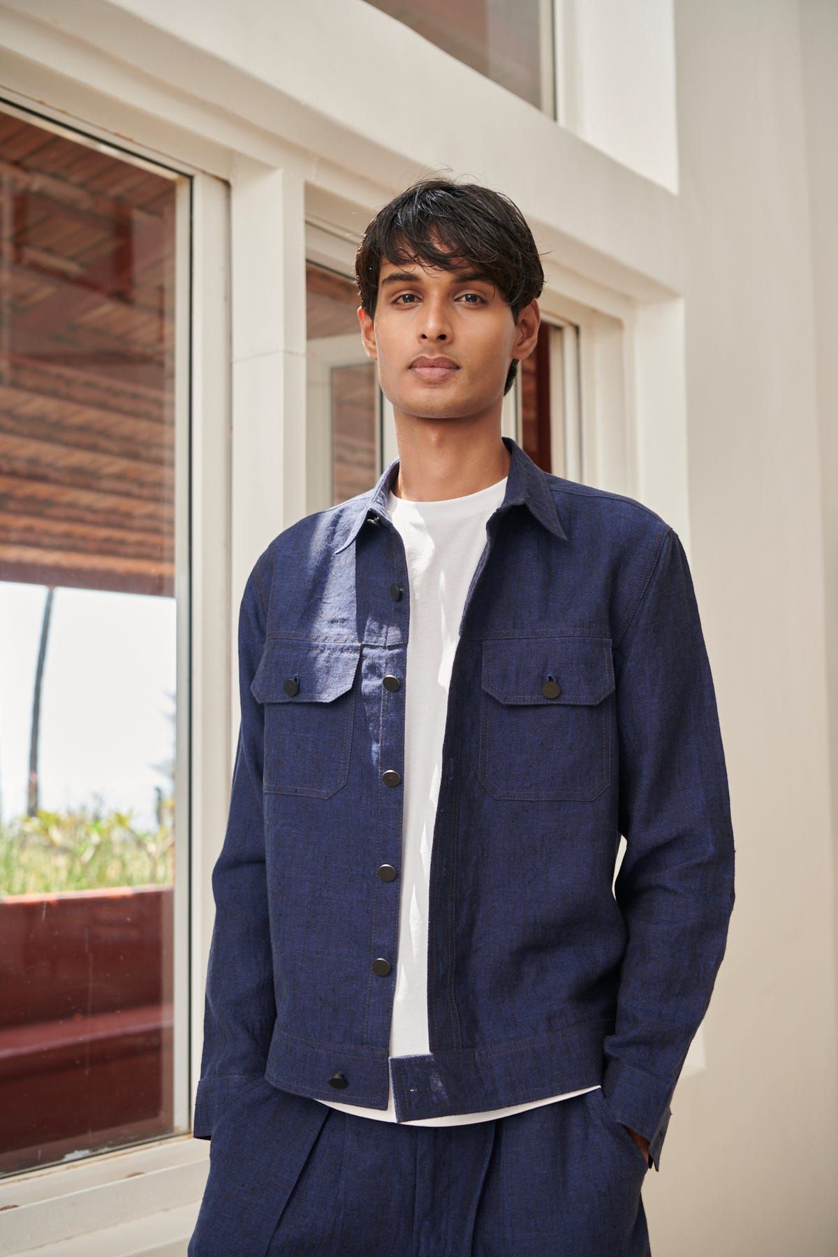Neel Linen Denim Jacket - image 1