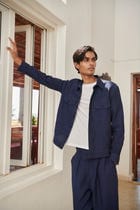 Neel Linen Denim Jacket view 6