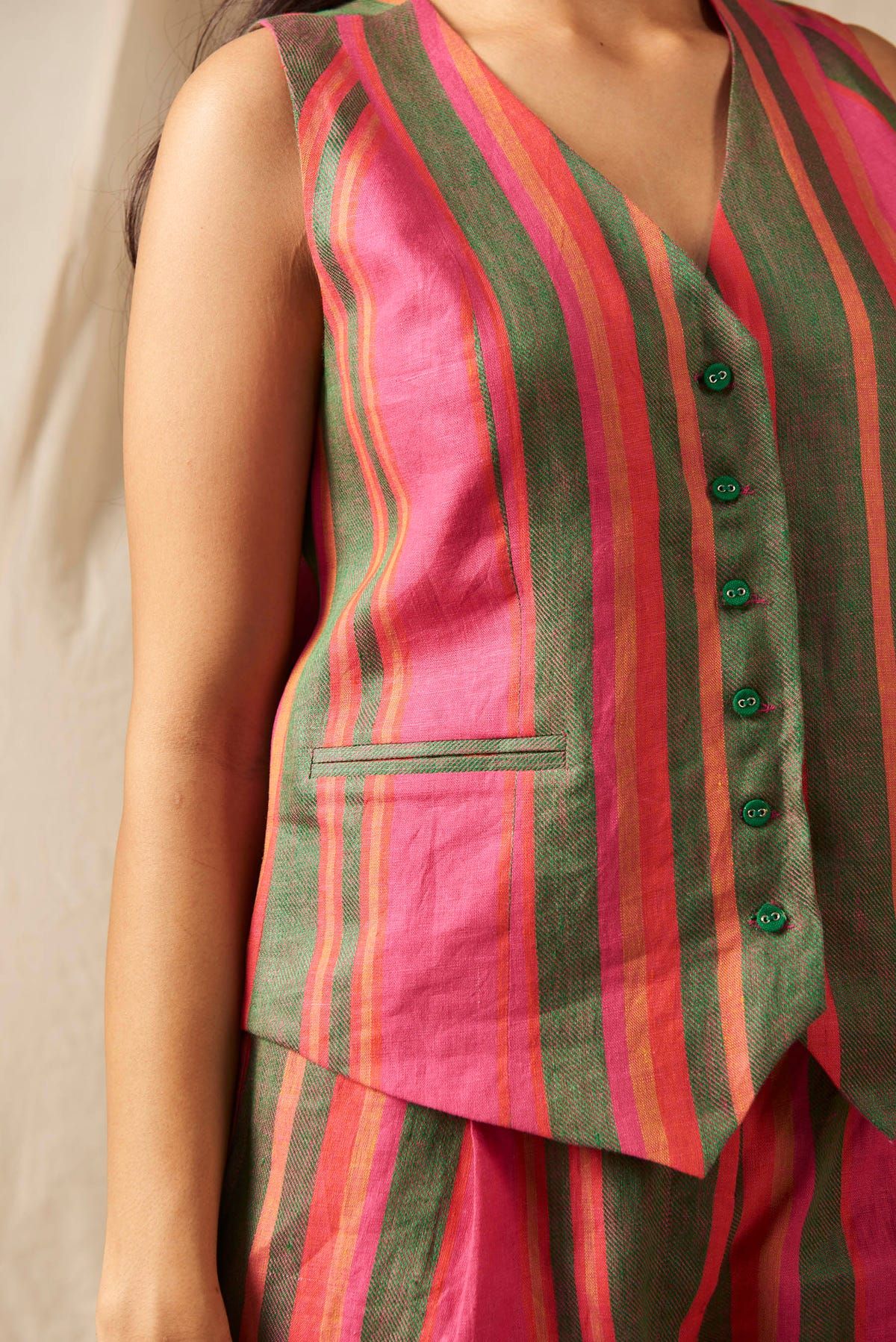Surekha Linen Waistcoat - image 4
