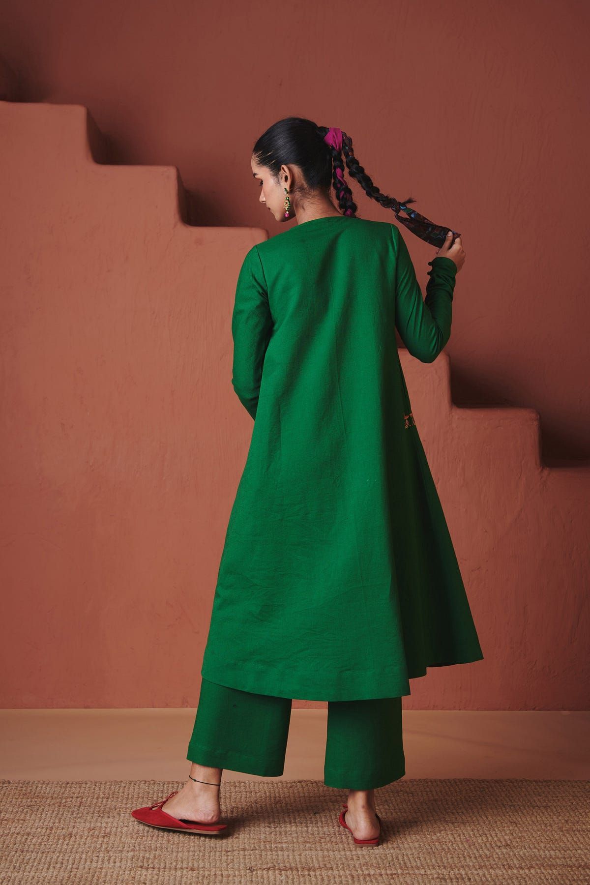 Panna Linen Embroidered Pocket Kurta Set - image 5