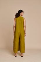 Mehendi Linen Flared Jumpsuit view 3