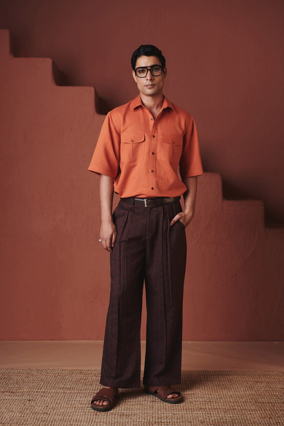 Coffee Buta Co-Linen Men's Baggy Pants - image 1
