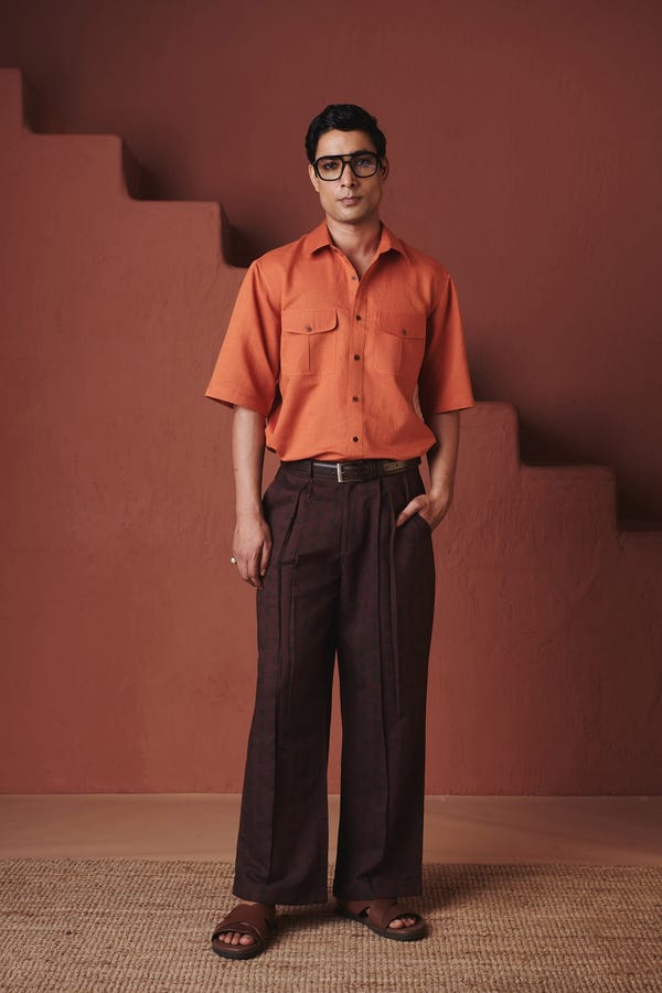 Saphed — Coffee Buta Co-Linen Men's Baggy Pants