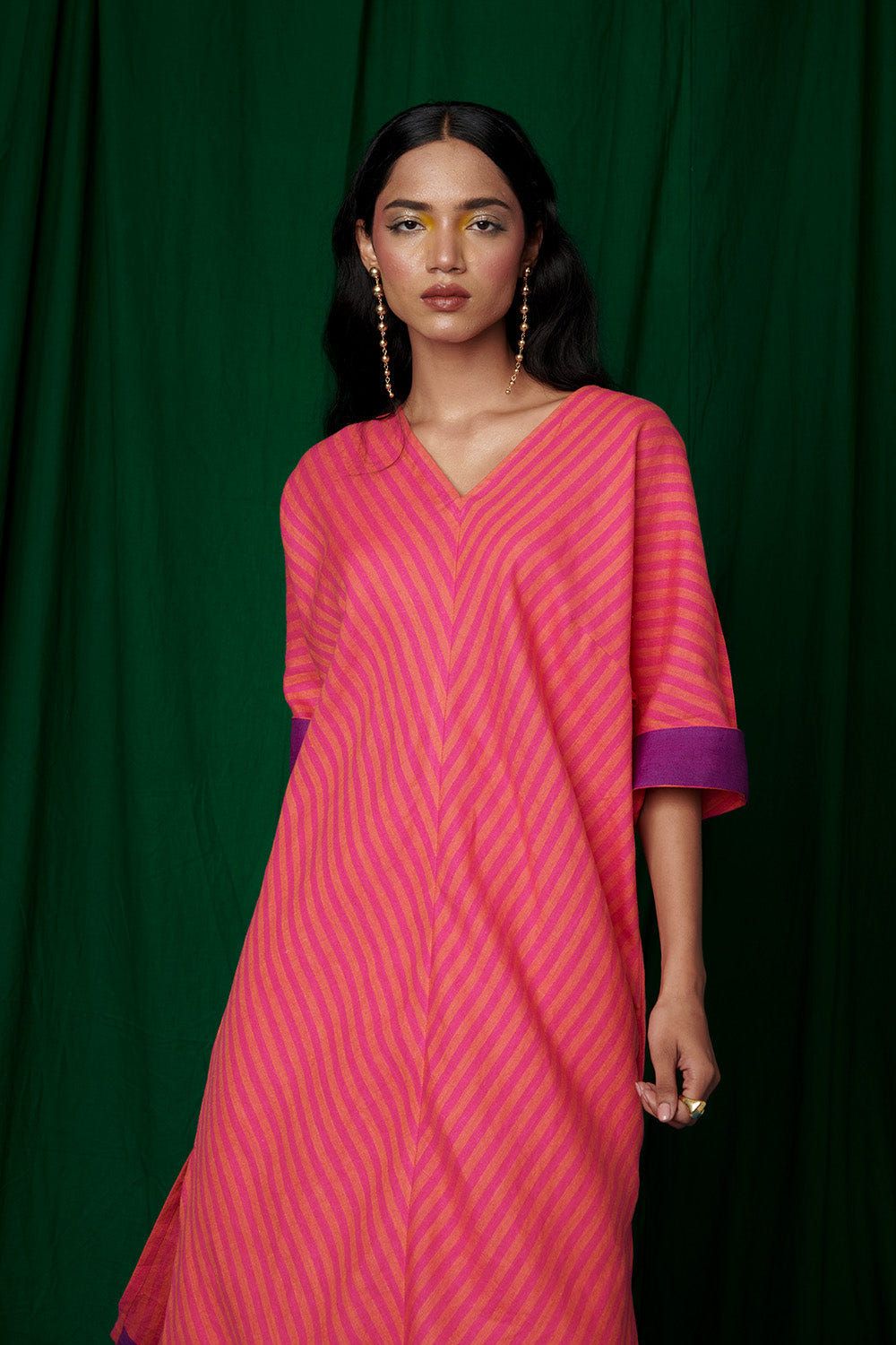 Coral Linen Dolman Kurta Set - Sale - image 4