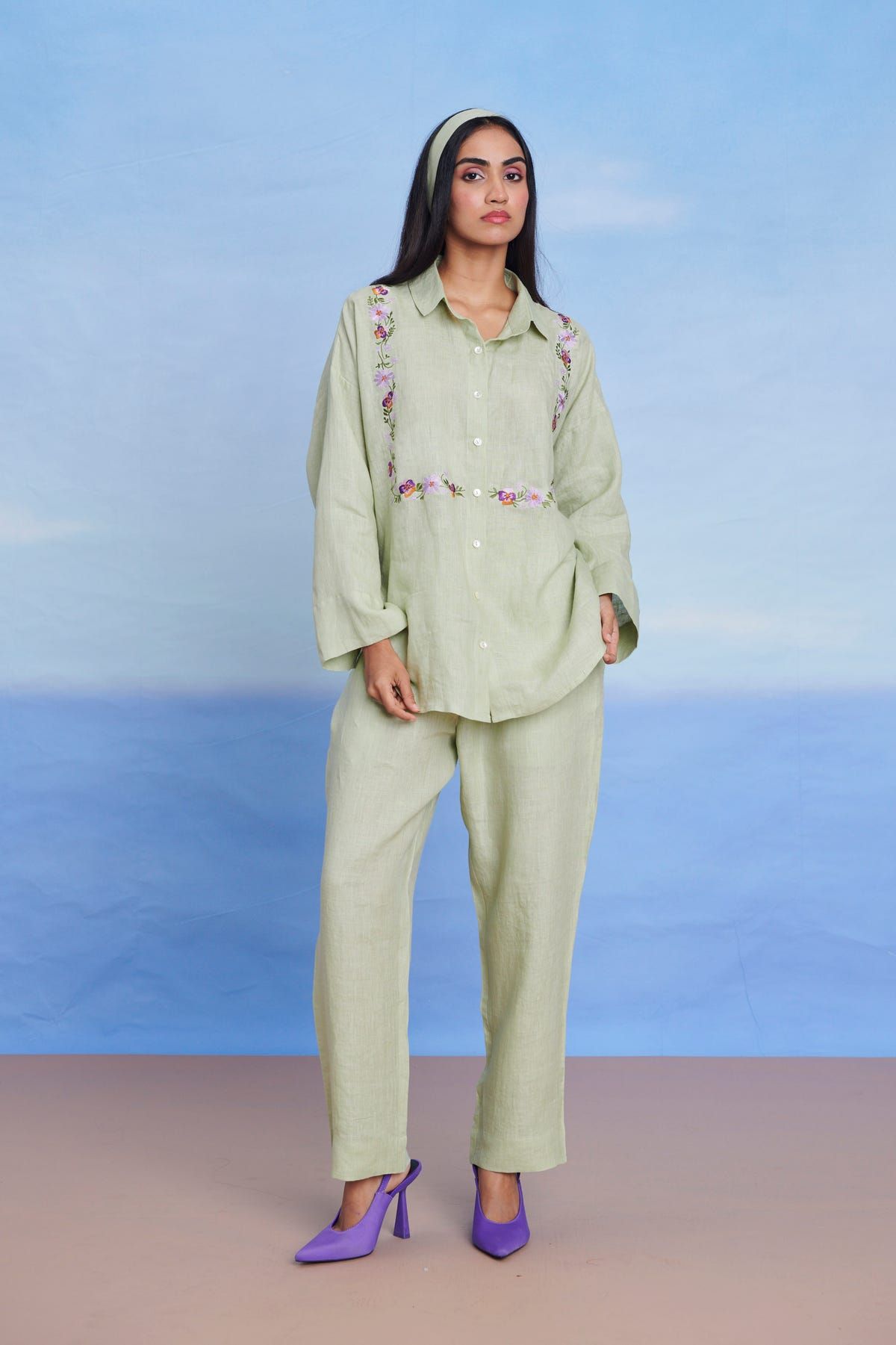 Pista Linen Oversized Flared Shirt - image 1