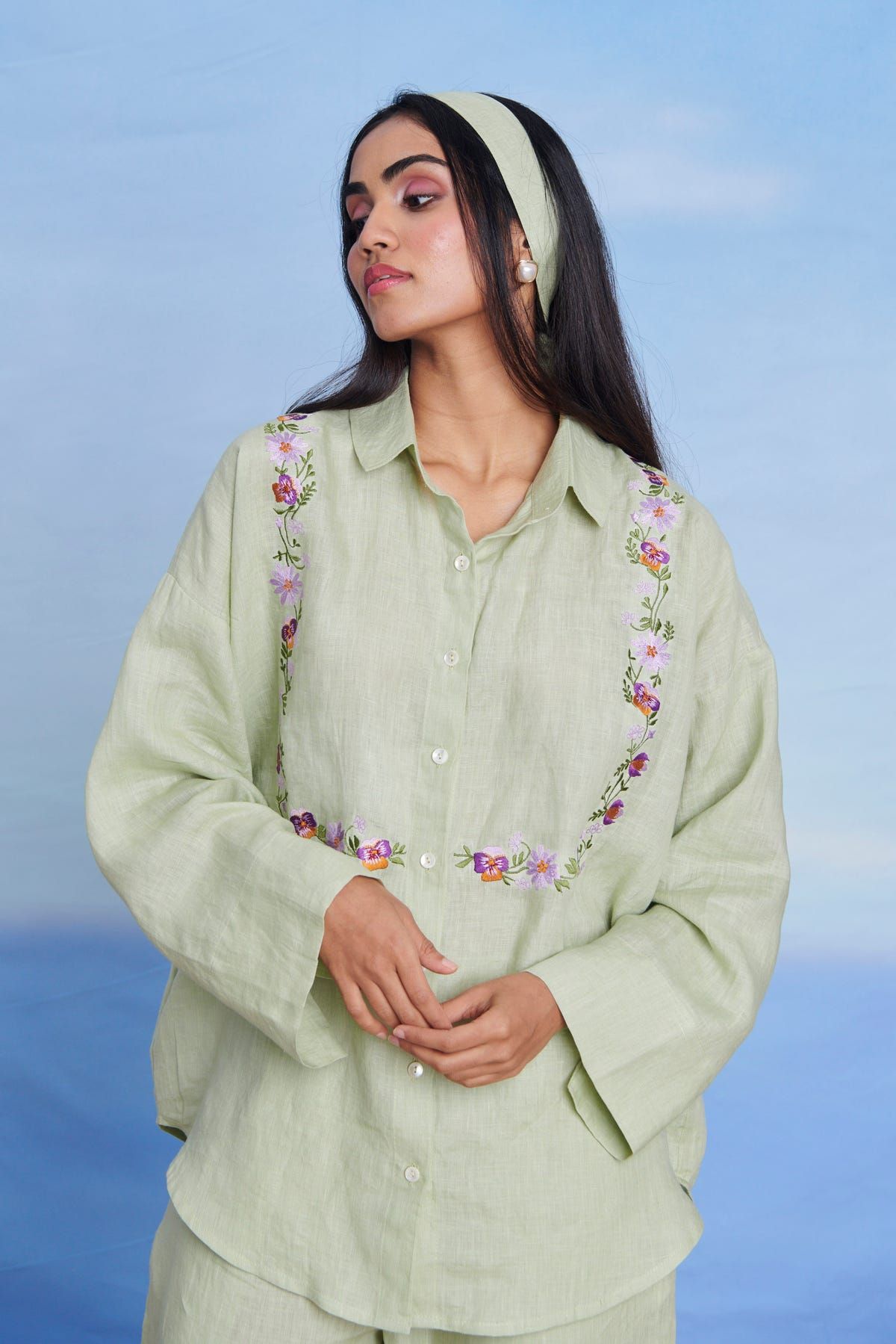 Pista Linen Oversized Flared Shirt - image 11
