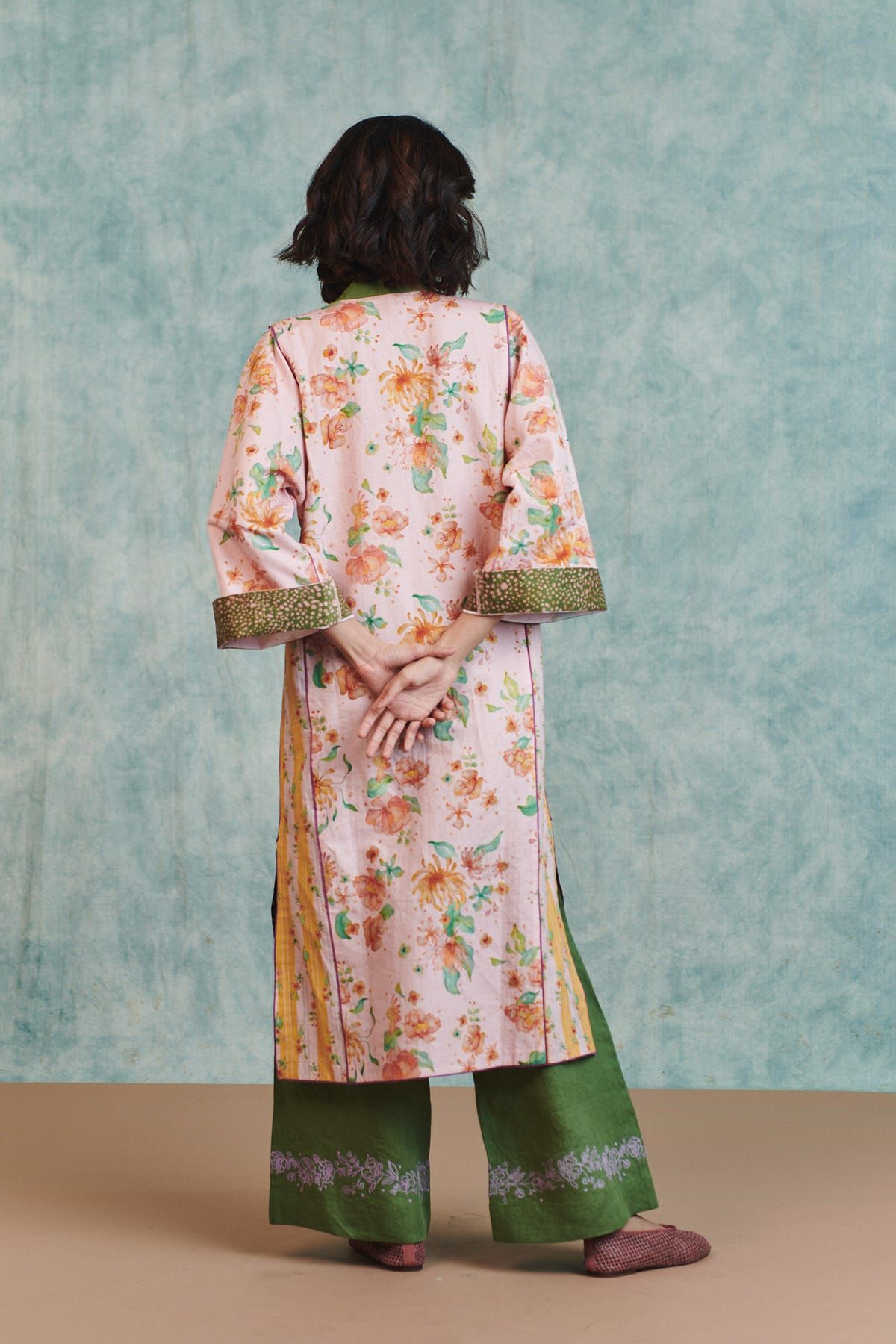 Flora Co-Linen Embroidered Multi-Panelled Kurta Set - image 6