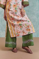 Flora Co-Linen Embroidered Multi-Panelled Kurta Set view 9