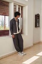 Graphite Linen Men's Jogger Pants - Sale view 4