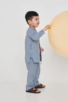 Sky Linen Boys Side Open Kurta Set view 4