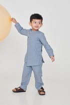 Sky Linen Boys Side Open Kurta Set view 8