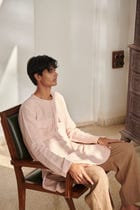 Blush Linen Men's Round Hem Kurta view 3