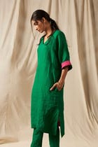 Panna Linen Dolman Kurta - Sale view 5