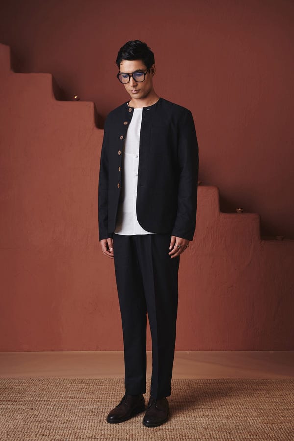 Saphed — Kohl Co-Linen Men's Pleated Tapered Pants