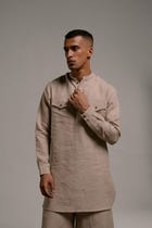 Undyed Linen Men's Saif Kurta Set view 4
