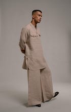 Undyed Linen Men's Saif Kurta Set view 6