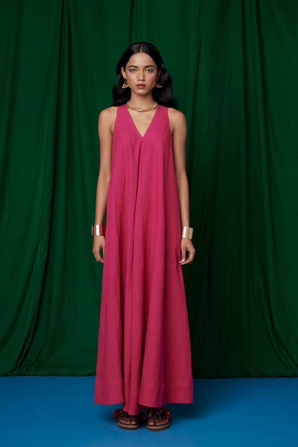 Saphed — Rani Linen Flared Dress