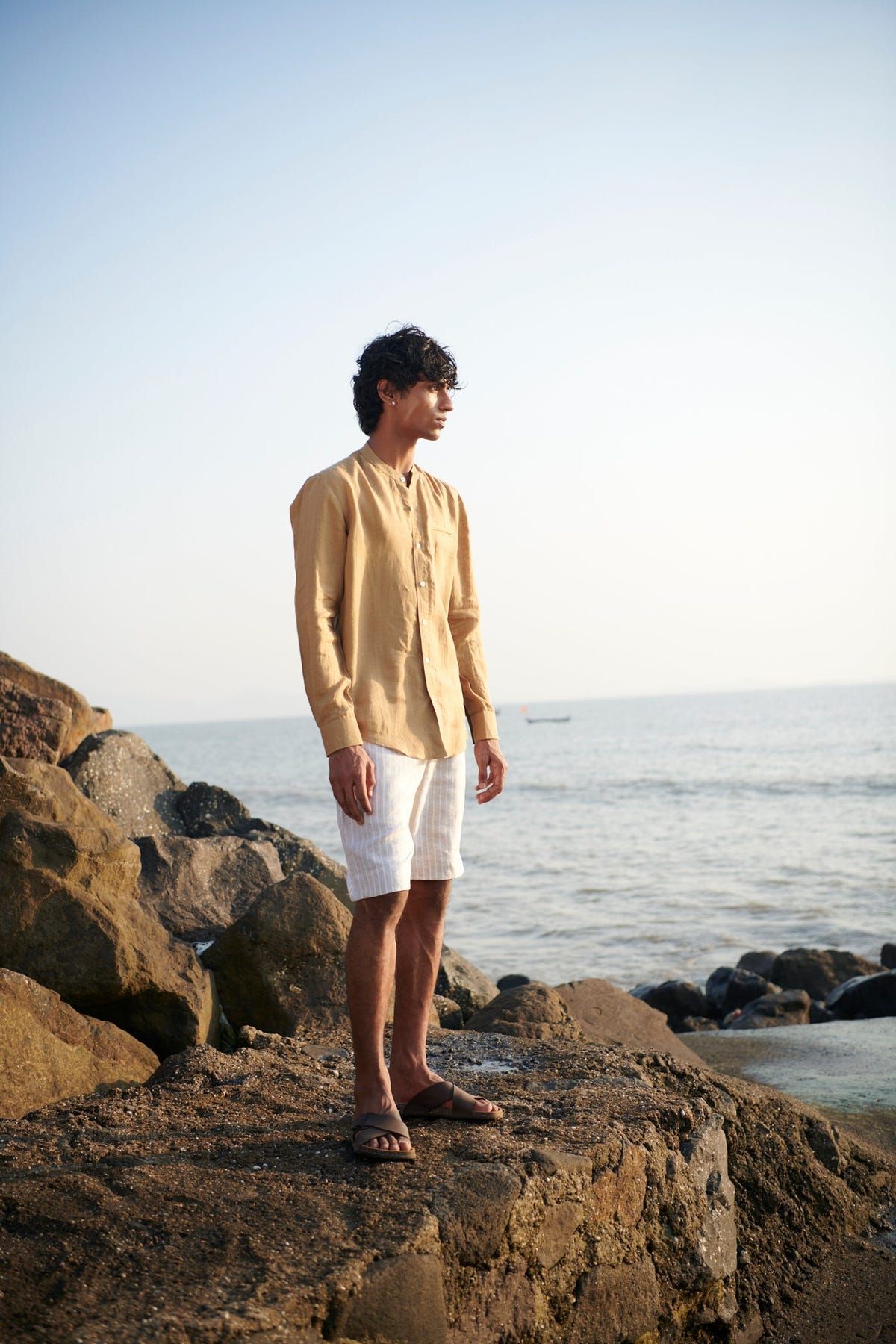 Husk Linen Men's Band Collar Shirt – Slim Fit - Sale - image 7