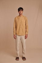 Husk Linen Men's Band Collar Shirt – Slim Fit - Sale view 8