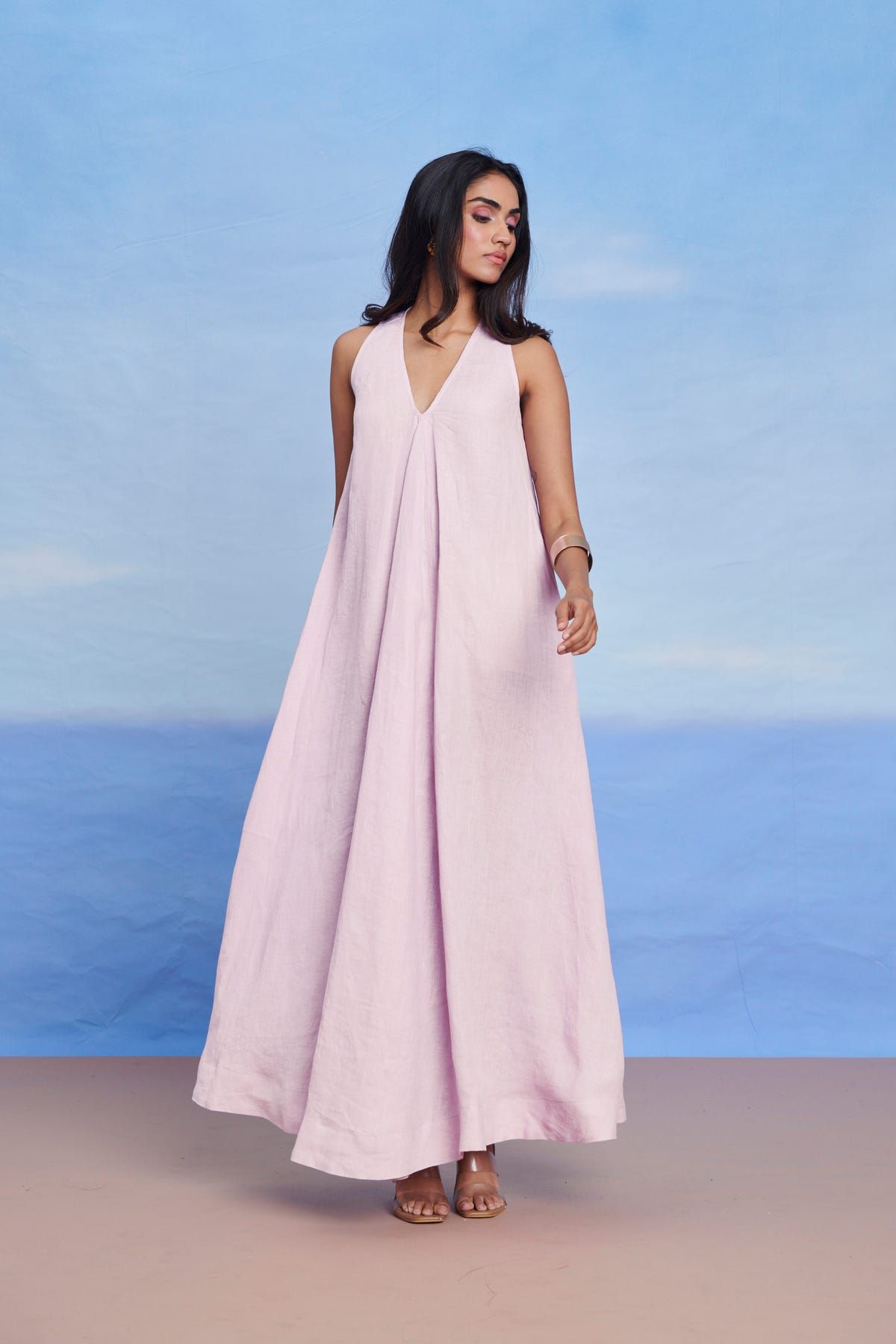 Fleur Linen Flared Dress - image 1