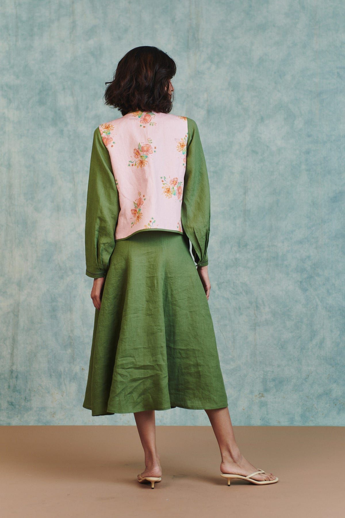 Flora Co-Linen Embroidered Rounded Waistcoat - image 5