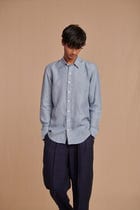 Neel Linen Denim Men's Pleated Tapered Pants view 3